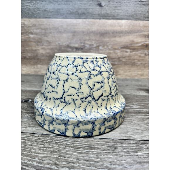 Vintage R.R.P. Co. 7.25" Mixing Bowl Blue Spongeware Roseville Ohio USA - Picture 4 of 11